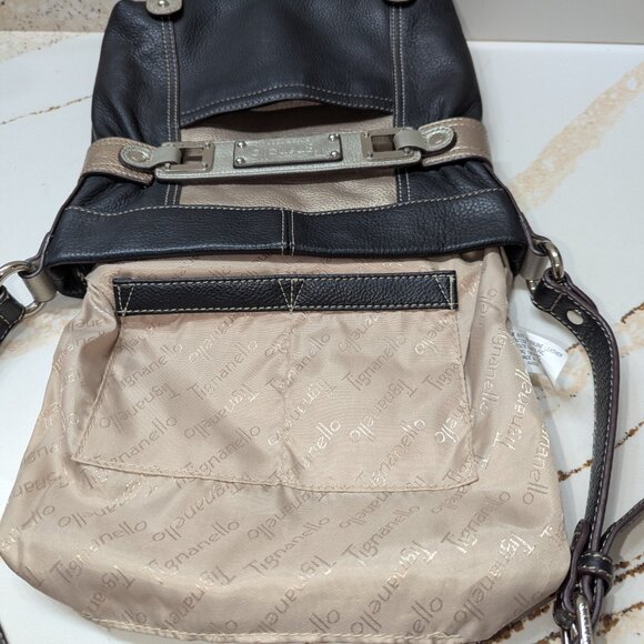 Tignanello, metallic, thick leather, color block, EUC! Gorgeous bag! - Picture 4 of 8